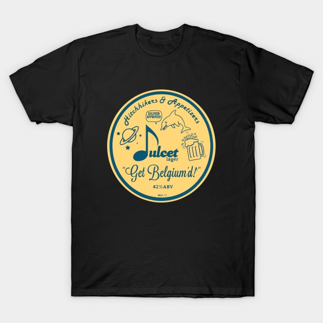 Hitchhikers & Appetizers Dulcet Lager Round Blue T-Shirt by HitchApps